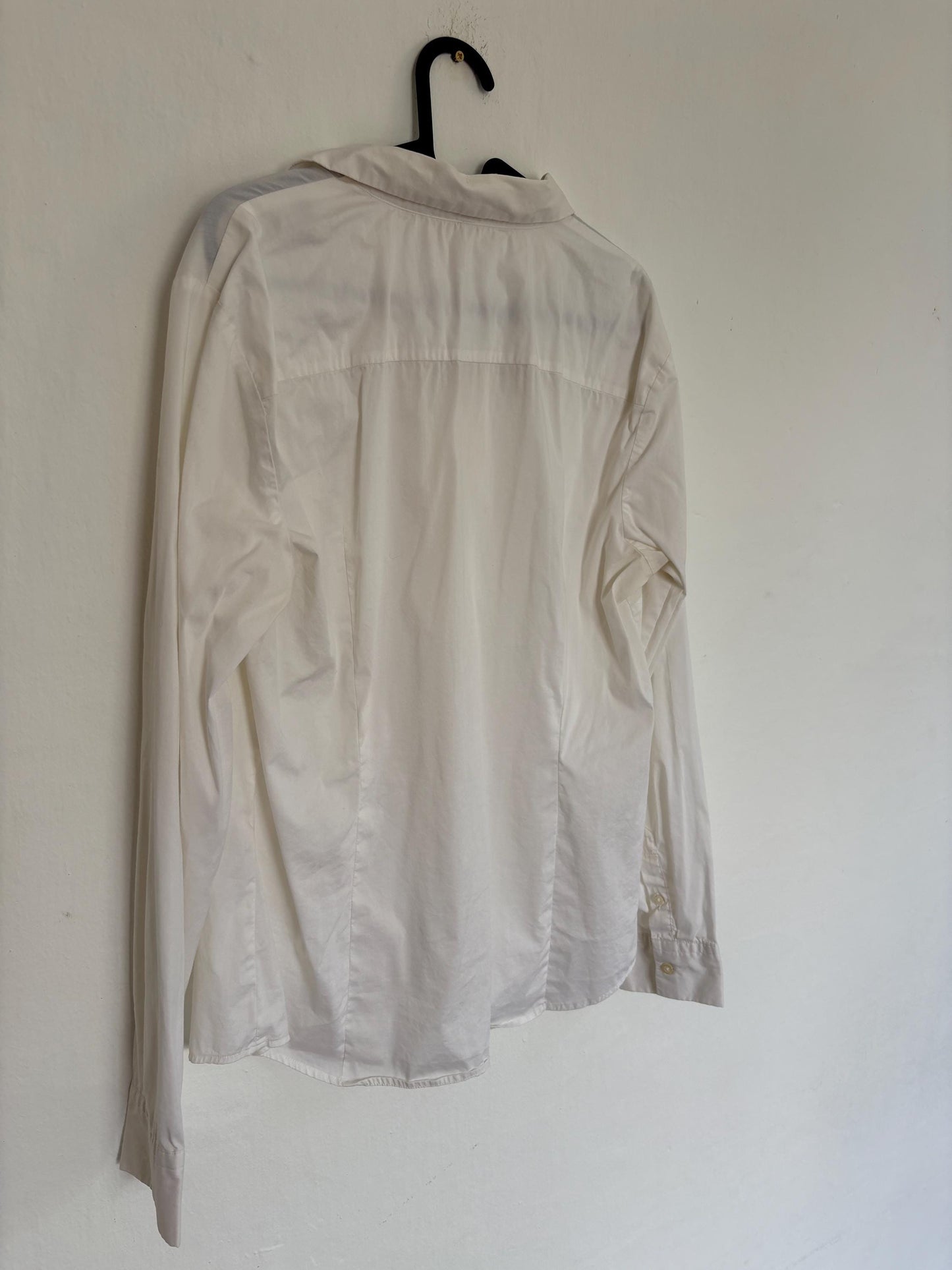 Vintage white crisp blouse, Cotton elegant professional work wear, Scaandinavian aesthetic button dow, Super soft fabric, Size EU 38 - M