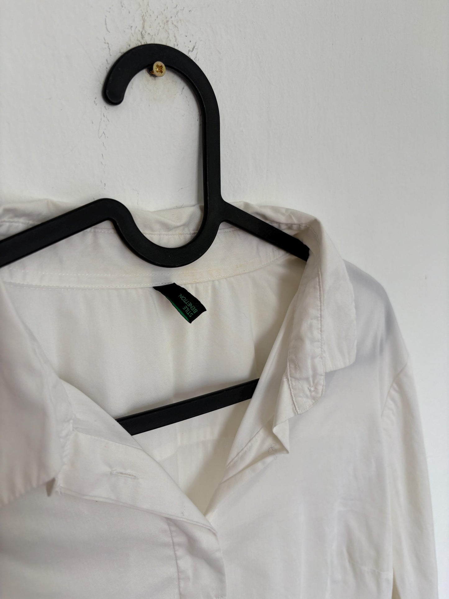 Vintage white crisp blouse, Cotton elegant professional work wear, Scaandinavian aesthetic button dow, Super soft fabric, Size EU 38 - M