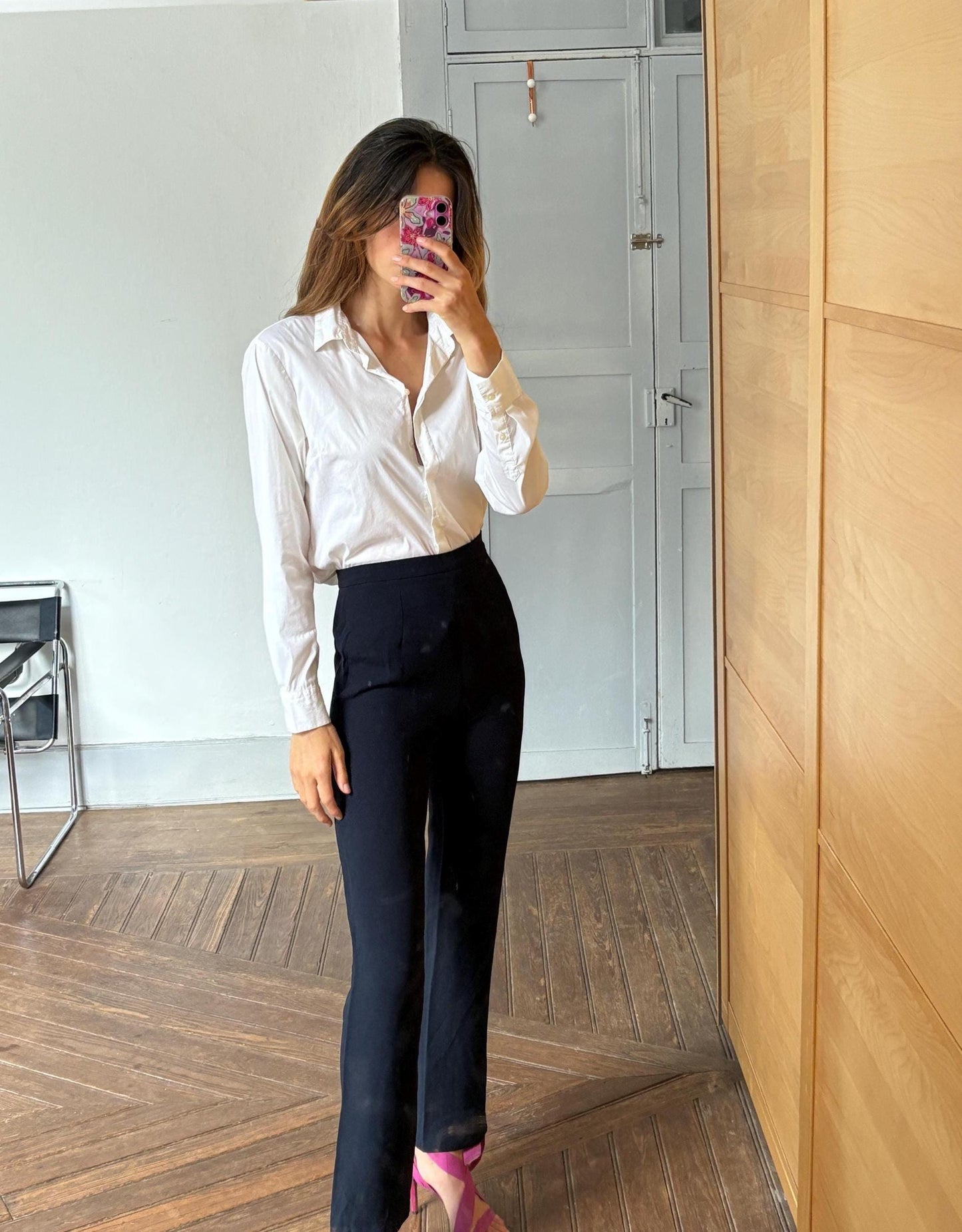 Vintage white crisp blouse, Cotton elegant professional work wear, Scaandinavian aesthetic button dow, Super soft fabric, Size EU 38 - M