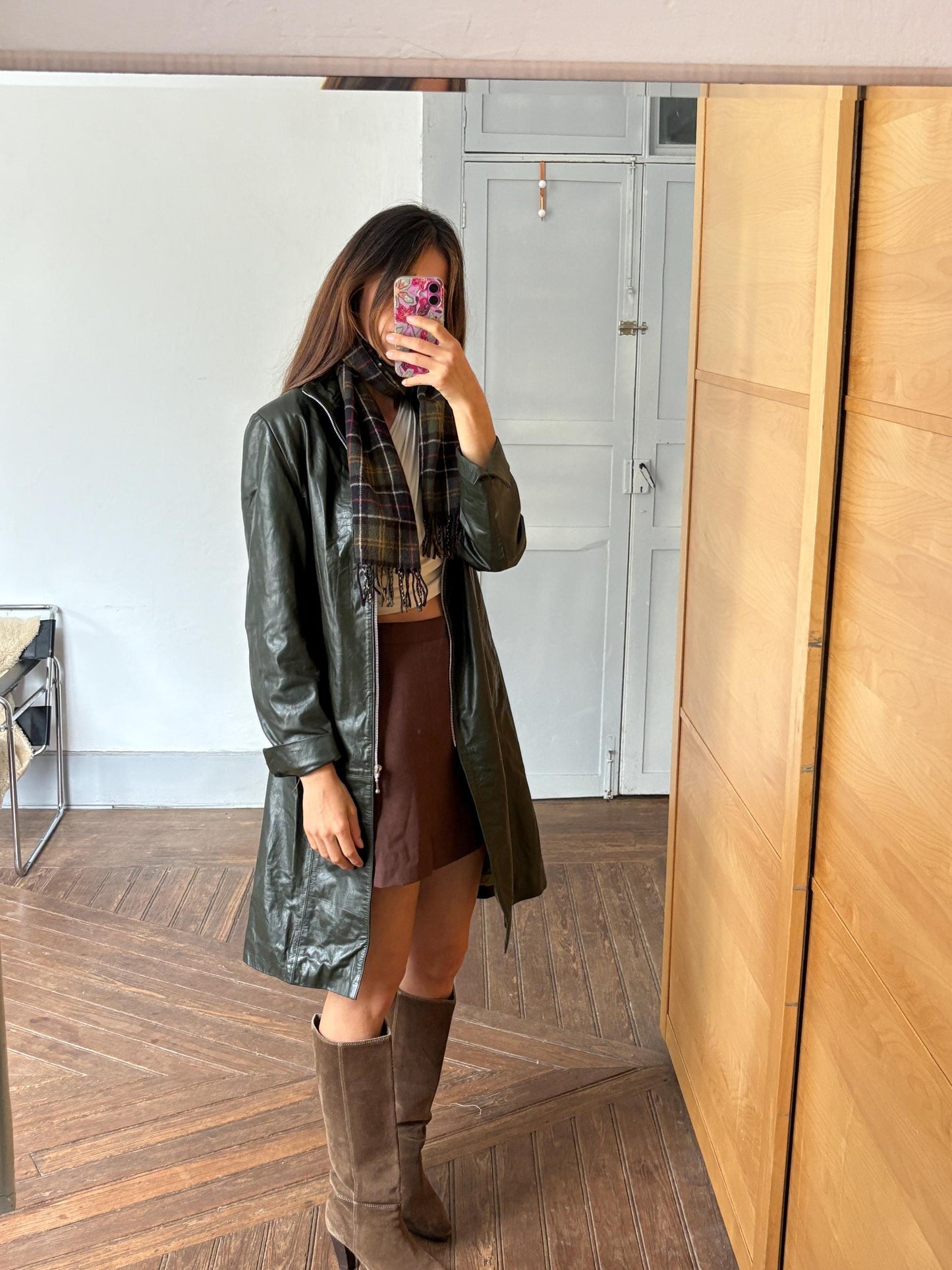 Vintage barbour wool scarf made in scotland – green plaid tartan, soft fringe, classic heritage style