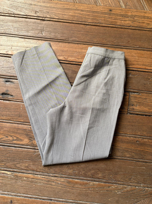 Vintage light academia trousers, wool blend formal cropped high waist pleated pants, elegant formal straight leg,