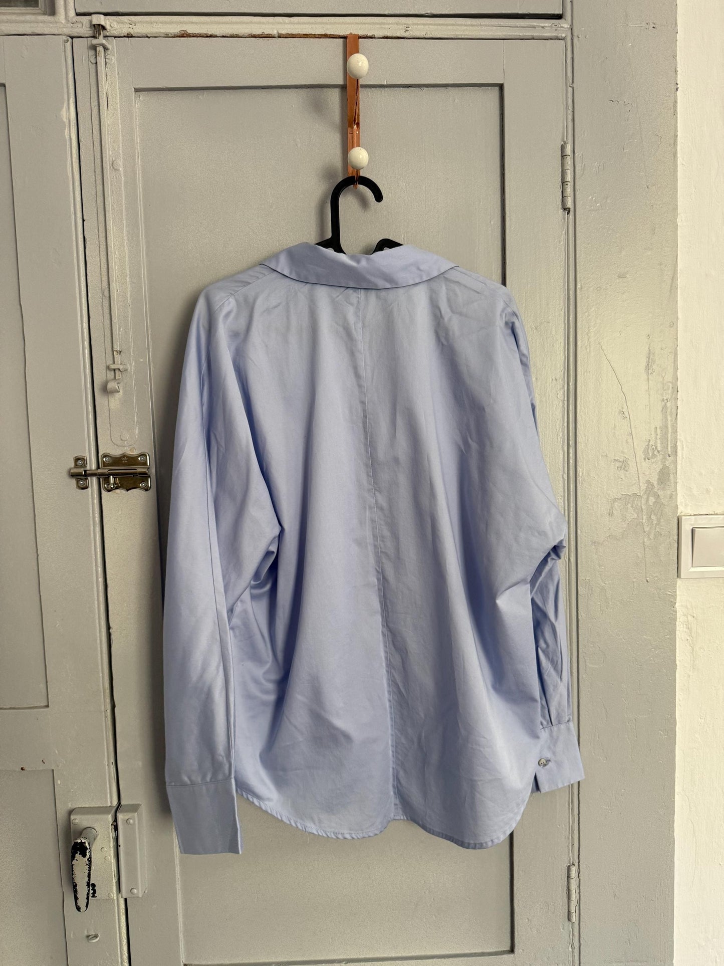 Vintage Pedro del Hierro soft blue button down shirt, Size S UK 8 US 4, chic elegant classic aesthetic blouse