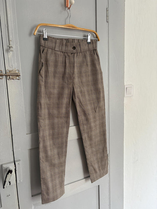 vintage light academia plaid pants, Essthetic trousers, petite fit cropped trousers,
