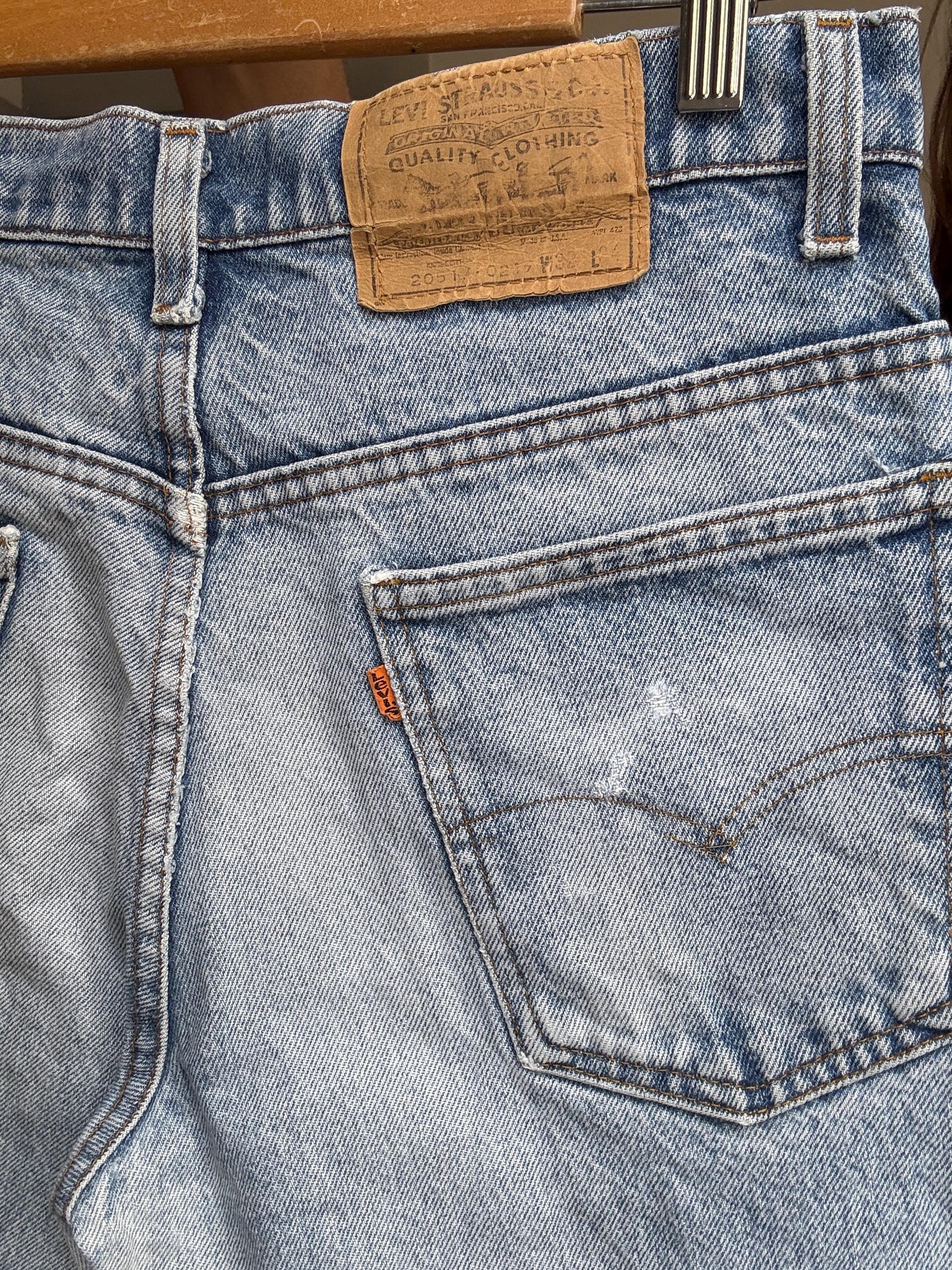 Vintage Levi’s Orange Tab 90s High Waist Jeans – W32 L34, Distressed Denim Straight Fit