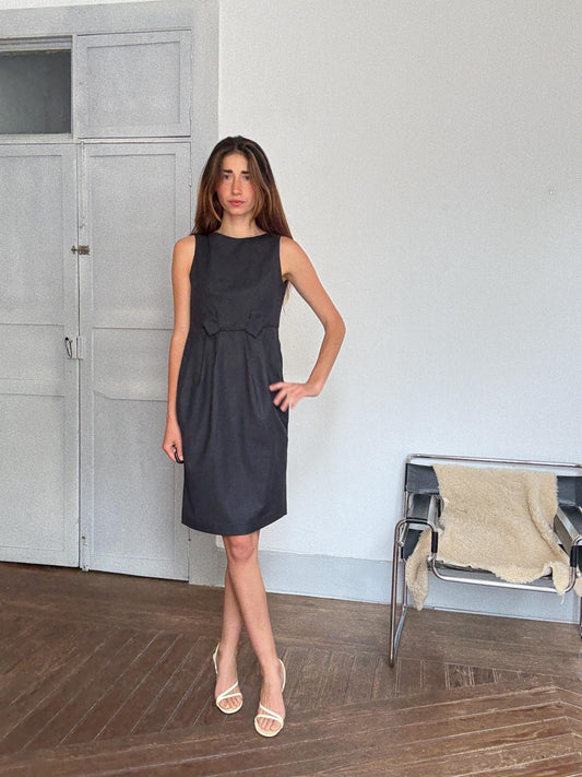 Purificación García Vintage Wool Dress | Elegant Formal Look | Size EU 40 | Size L 100% Wool | Classic Designer Piece | Office / Event Ready