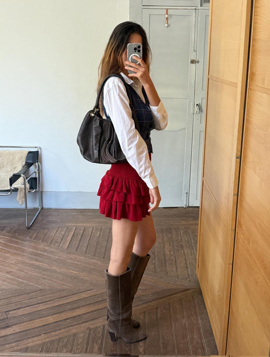 Vintage georges rech shoulder bag, genuine leather luxury brown bag, tassel detail gossip girl aesthetic, serena van der woodsen style