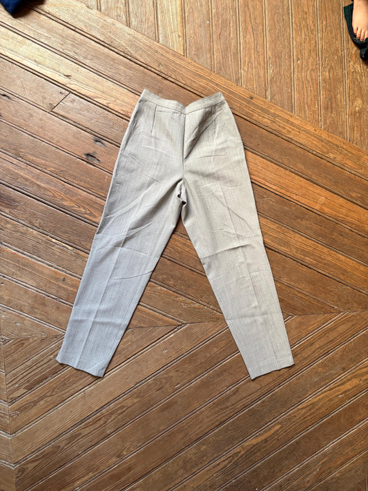 Vintage light academia trousers, wool blend formal cropped high waist pleated pants, elegant formal straight leg,