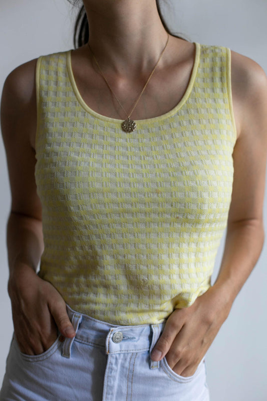 Vintage camisole / escada lemon yellow tank top / 90s women clothing / y2k aesthetic