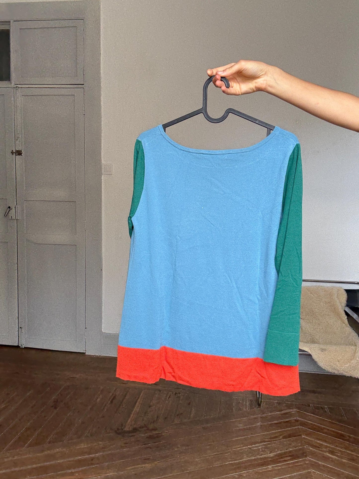 Weekend Max Mara Colorblock Tee – Retro Prep Long Sleeve, Size S