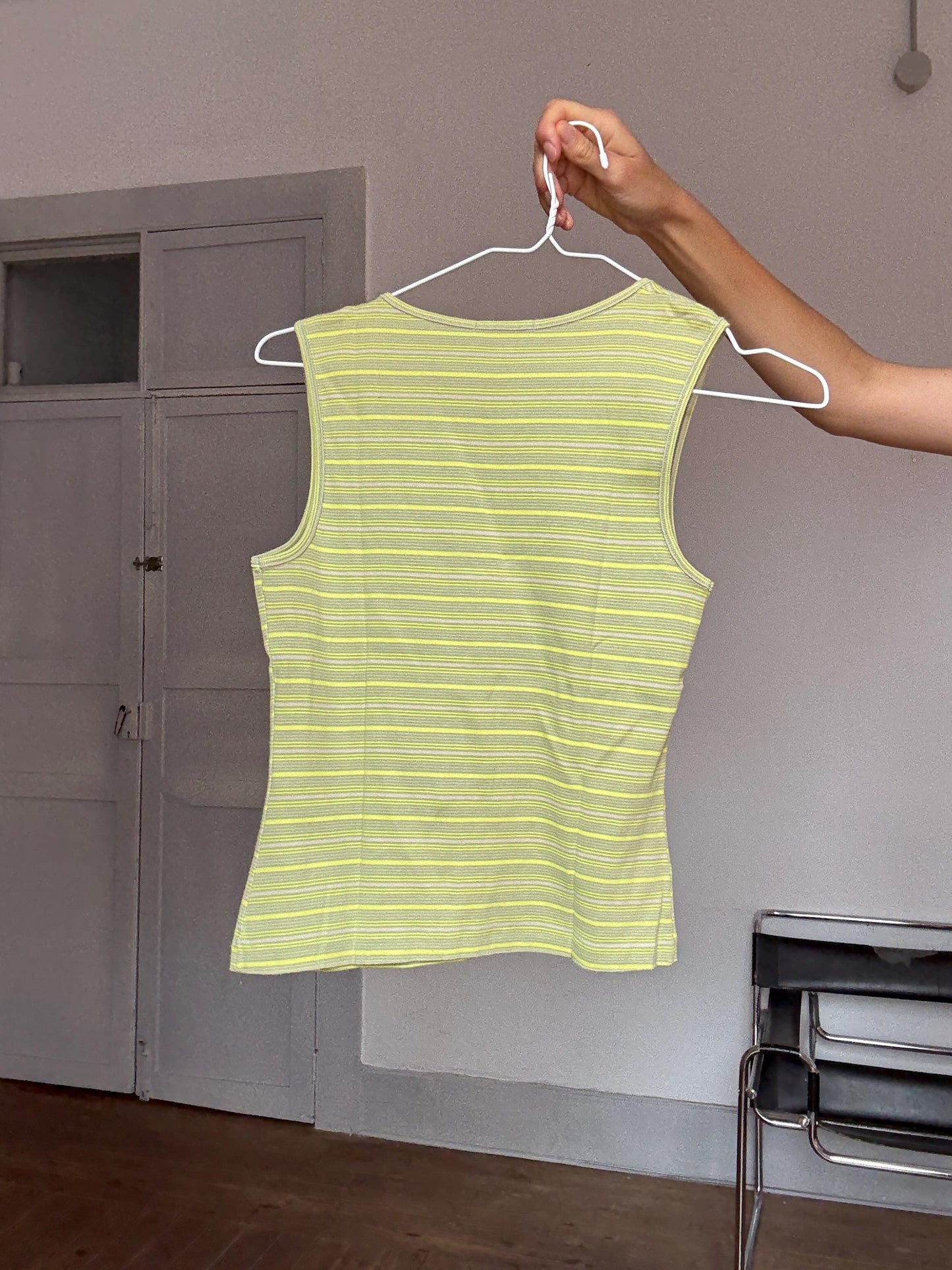 Vintage Y2K Sisley Striped Tank Top – Rory Gilmore Aesthetic – Soft Girl Summer Vibes – Made in Italy, Size S.
