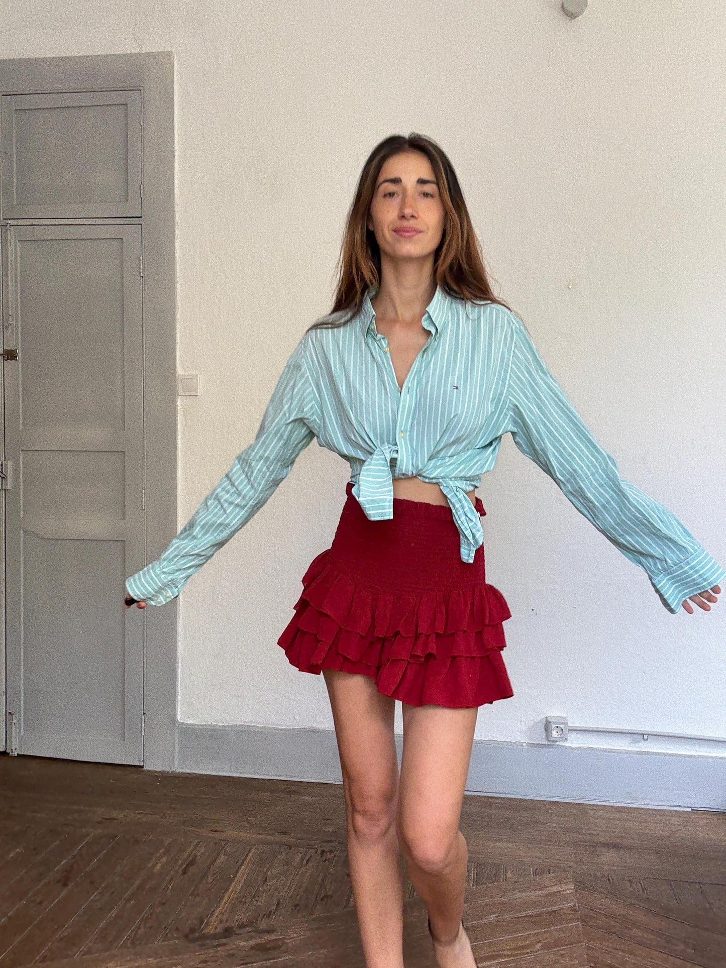 Vintage Tommy Hilfiger Light Blue Striped Shirt – Preppy Ralph Lauren Vibe, Boyfriend Fit, 100% Cotton, Size L Unisex