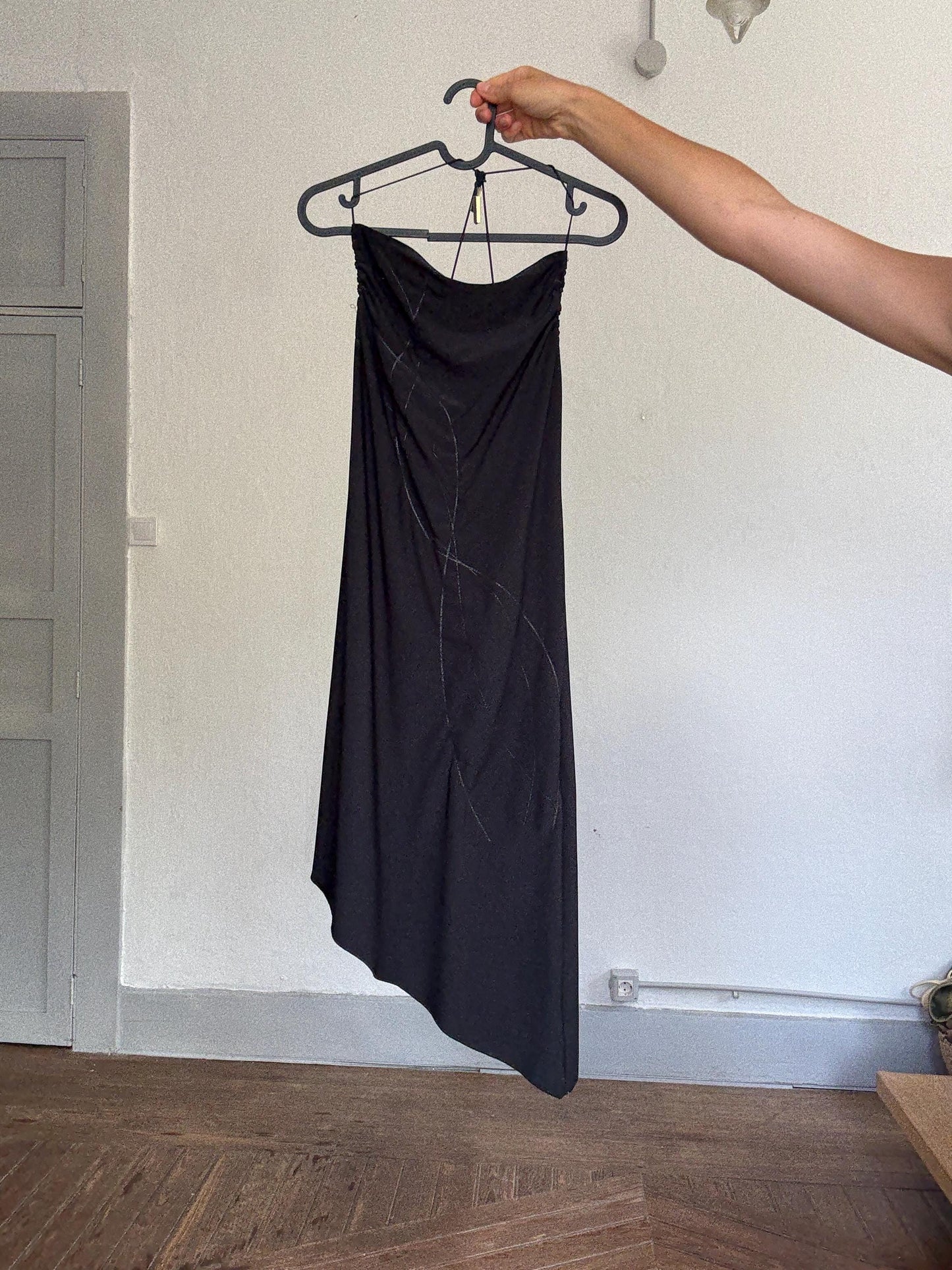 Y2K Black Asymmetric Midi Dress — additional view 10