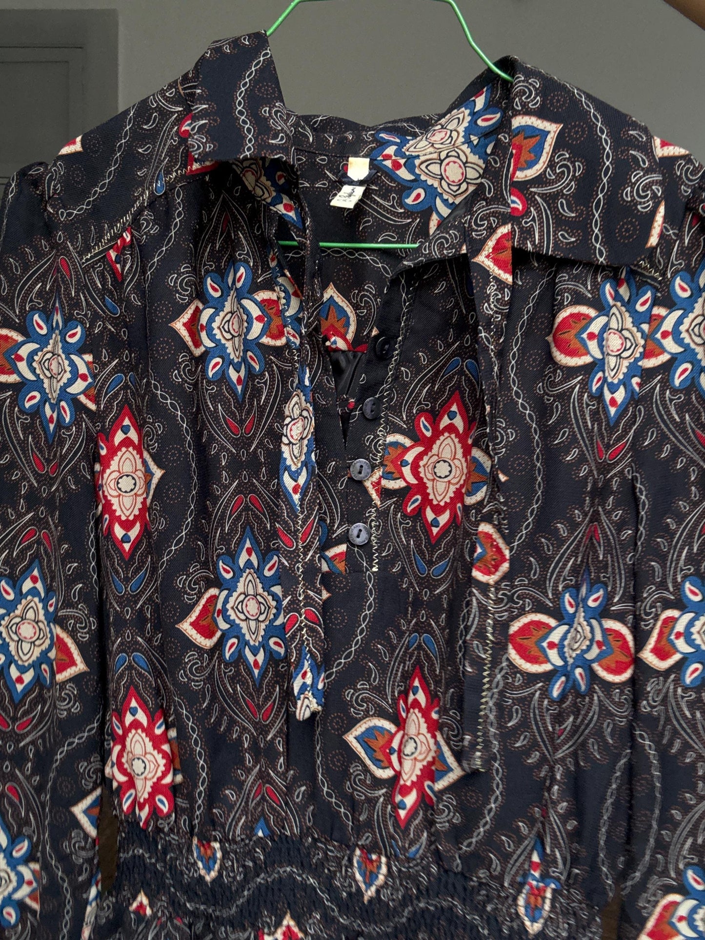 Pepe Jeans Boho Mini Dress – Long Sleeve Festival Dress – Vintage Y2K Indie Style – Size S