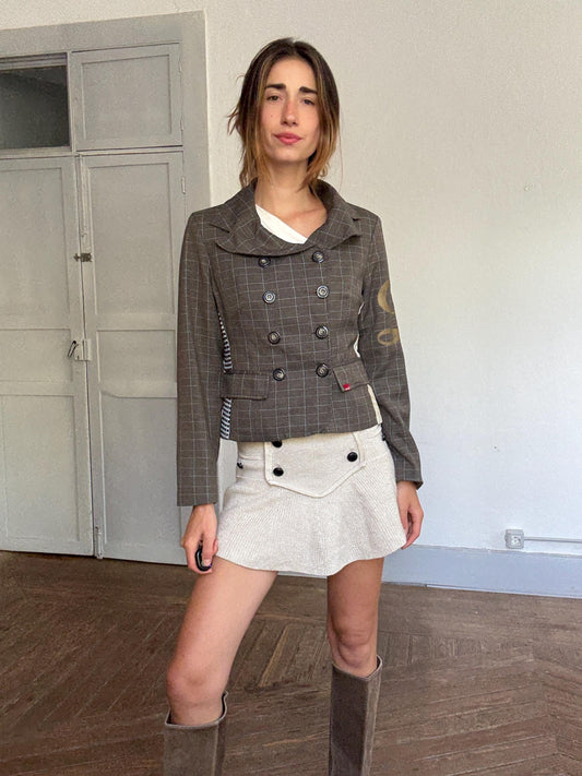 Designer Embroidered Patchwork Blazer — detail