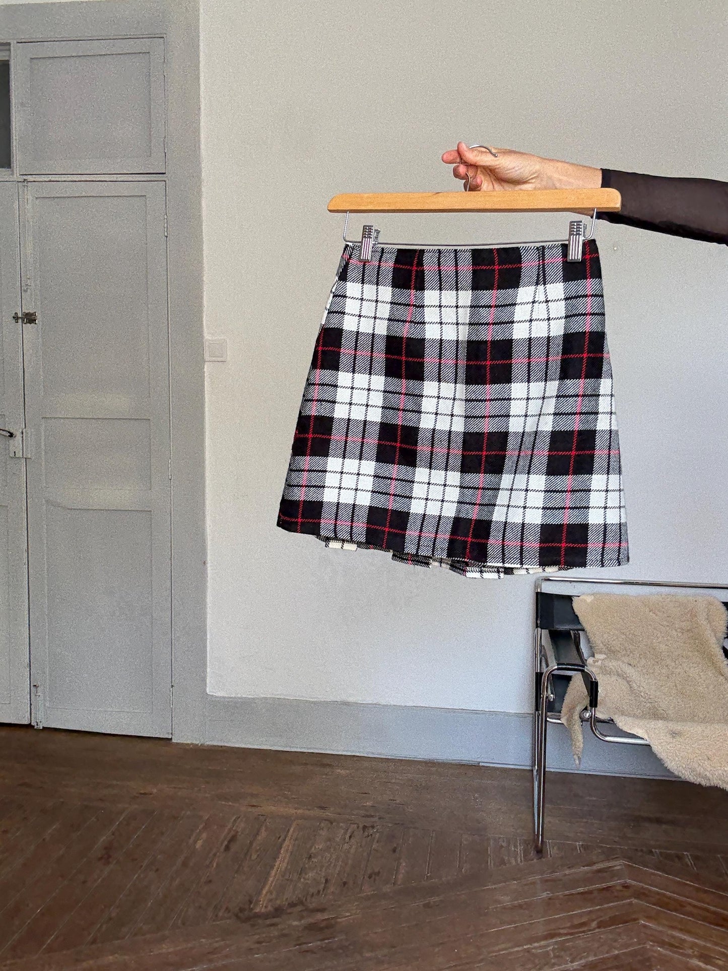 Vintage Y2K Plaid Mini Skirt – Schoolgirl Aesthetic – Britney Spears Style – 90s Tartan Pleated Skirt – Size S/M
