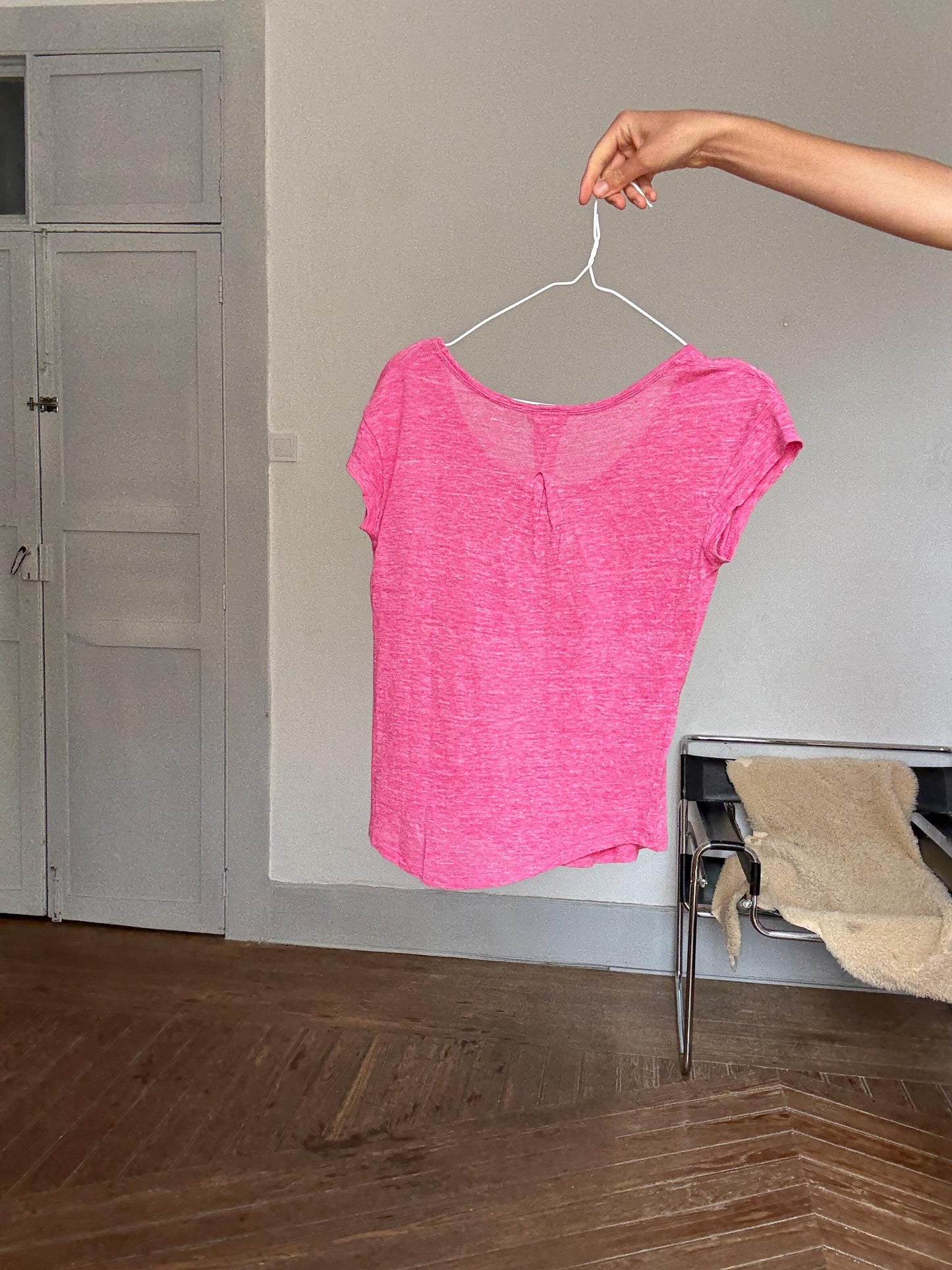 Soft Pink Tee | Massimo Dutti Basic T-Shirt | Y2K Coquette French Girl Summer Top (XS-S)