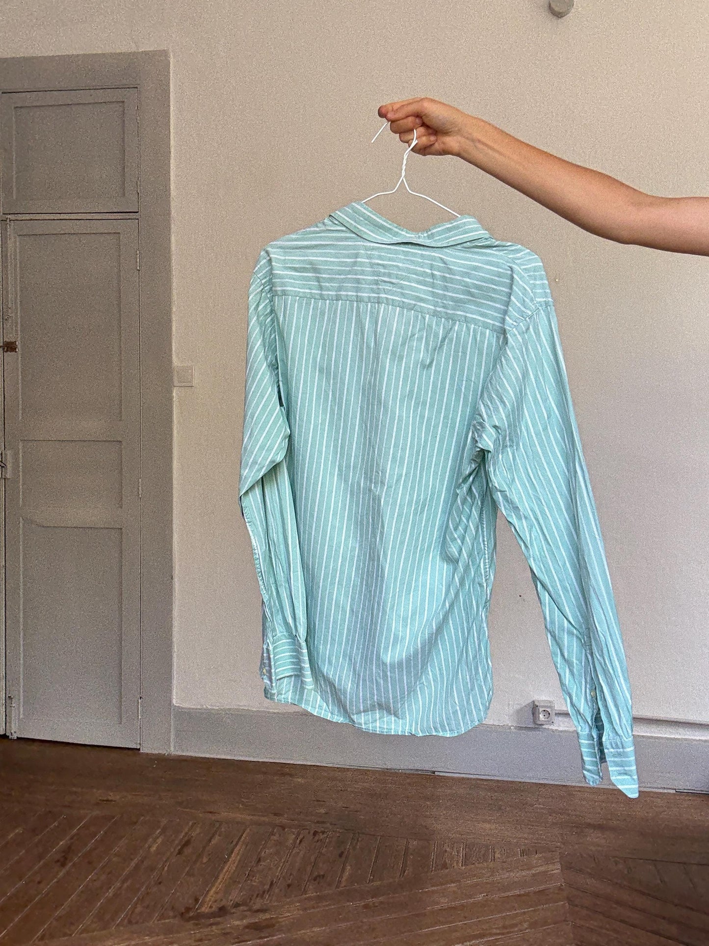 Vintage Tommy Hilfiger Light Blue Striped Shirt – Preppy Ralph Lauren Vibe, Boyfriend Fit, 100% Cotton, Size L Unisex