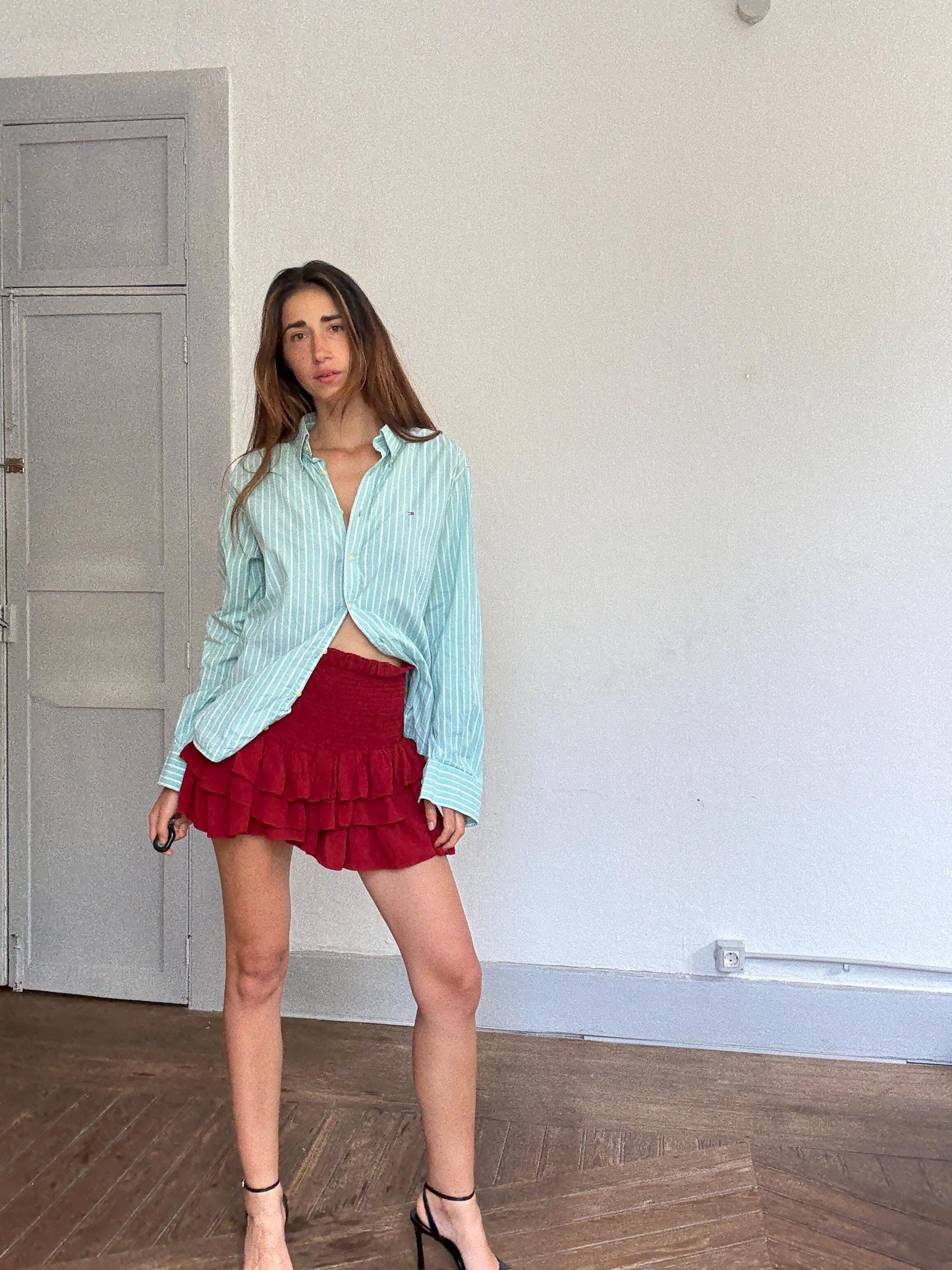Vintage Tommy Hilfiger Light Blue Striped Shirt – Preppy Ralph Lauren Vibe, Boyfriend Fit, 100% Cotton, Size L Unisex
