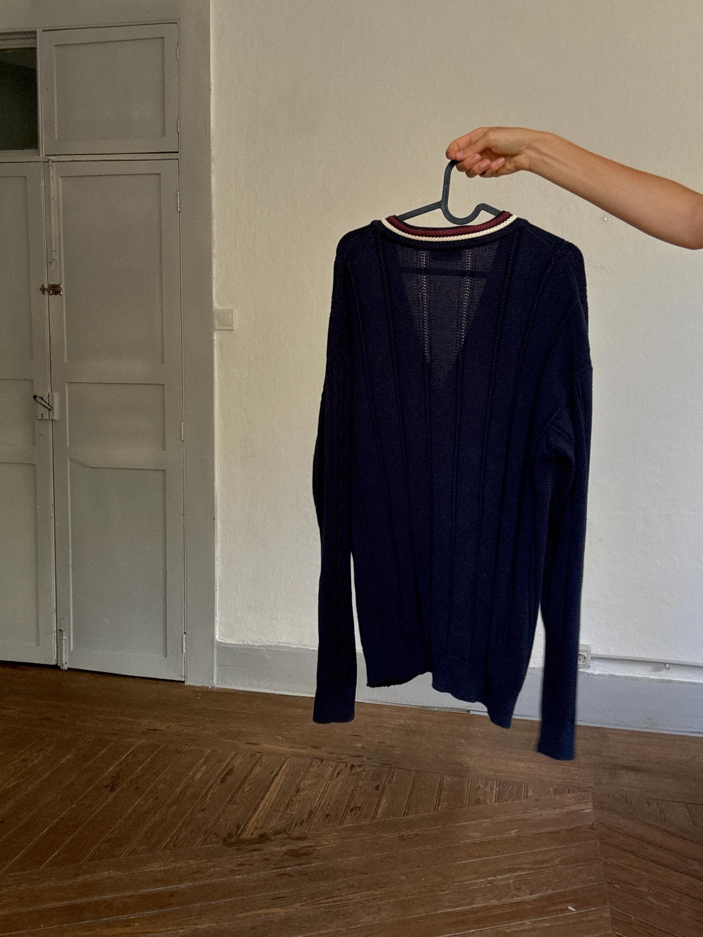 Vintage Lacoste navy blue cardigan, size 5 – preppy menswear, Luxury branded clothing