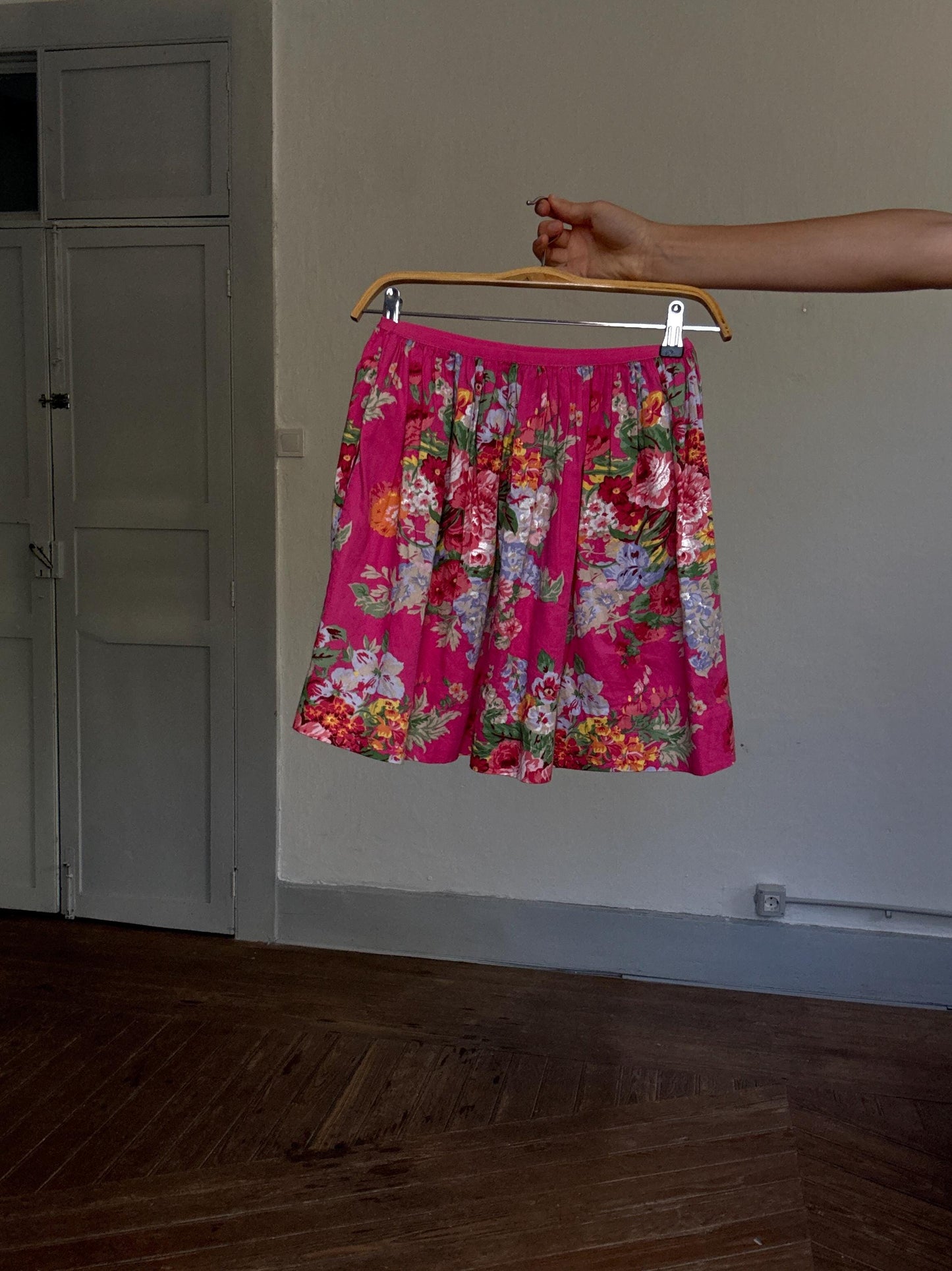 Pink Floral Mini Skirt With Pockets — additional view 10