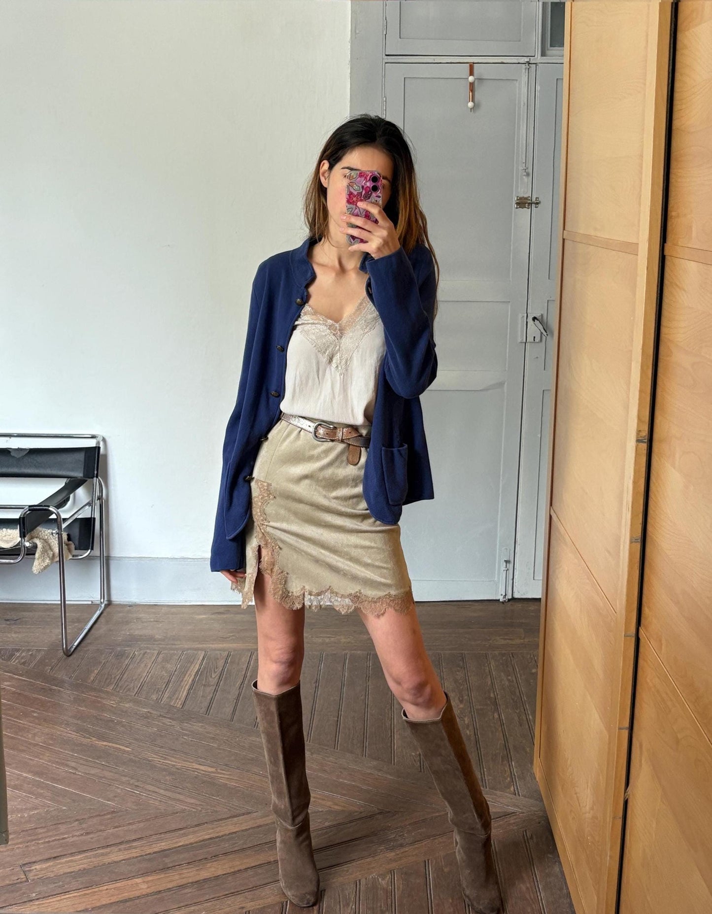 Vintage Ralph Lauren Navy Cardigan | French Girl Fit | 90s Preppy Academia Vibes