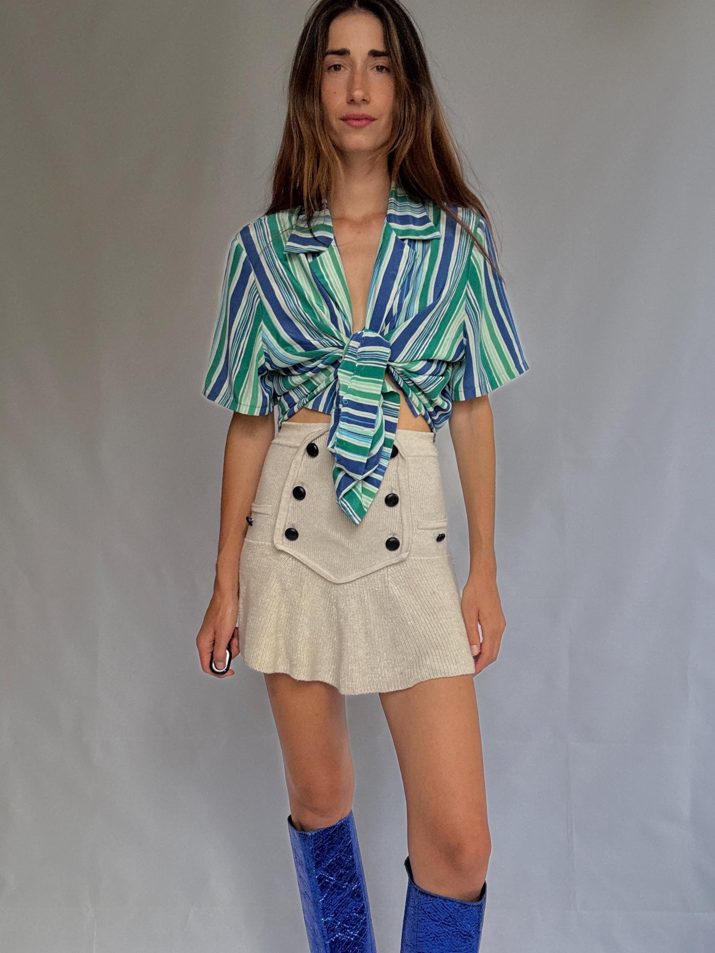Vintage Groovy Button-Up Blouse – Made in Italy