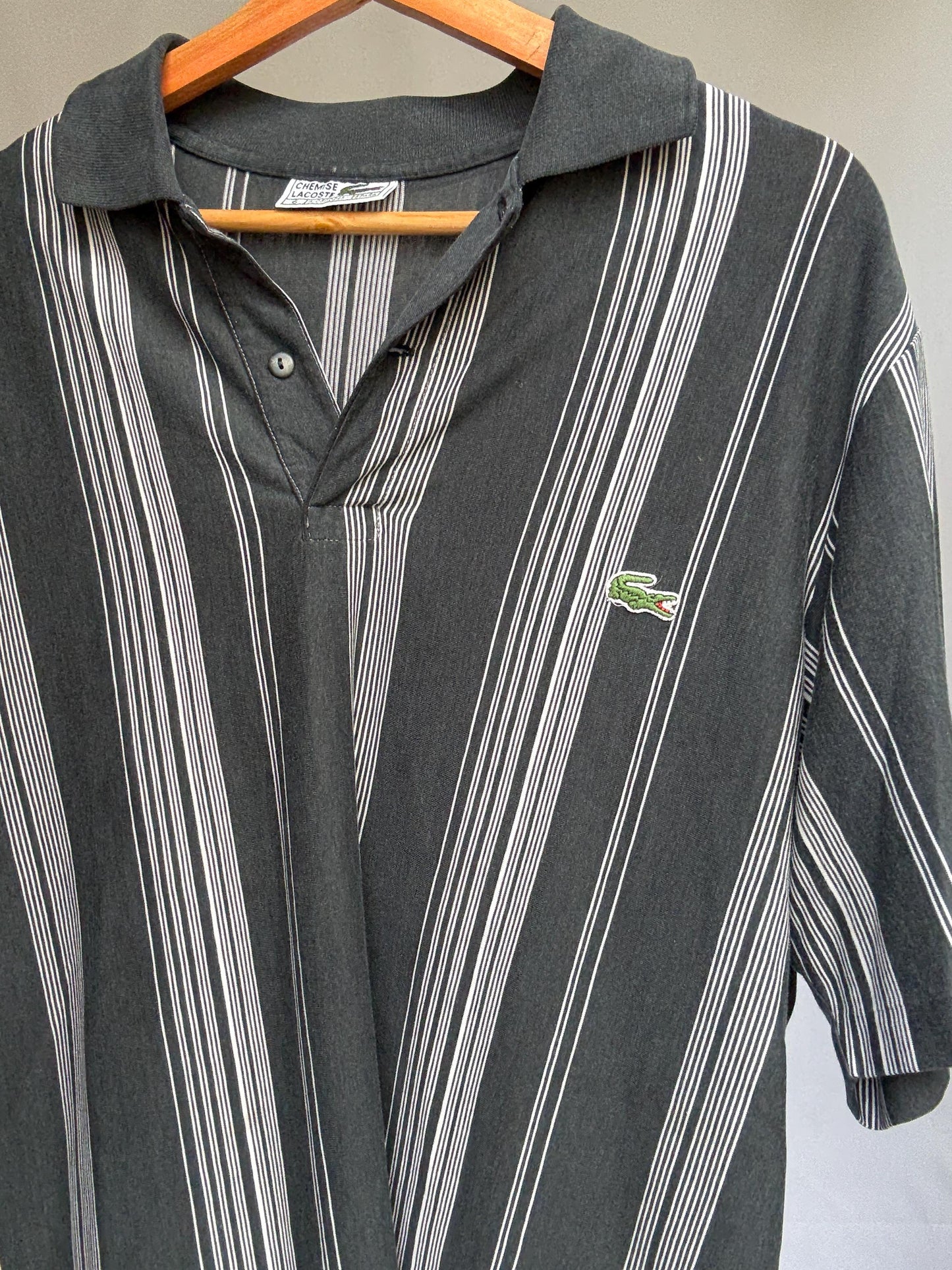 Vintage Lacoste Striped Polo Shirt – Unisex Fit | Size 6 | Made in Spain