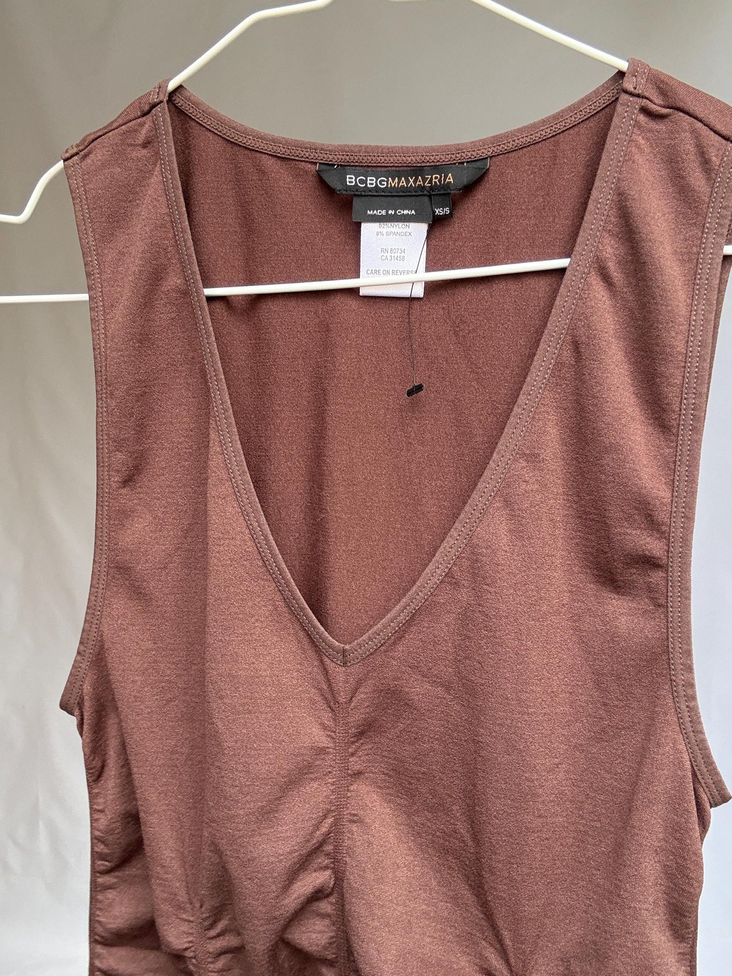 Vintage BCBGMAXAZRIA Ruched Brown Camisole – XS/S