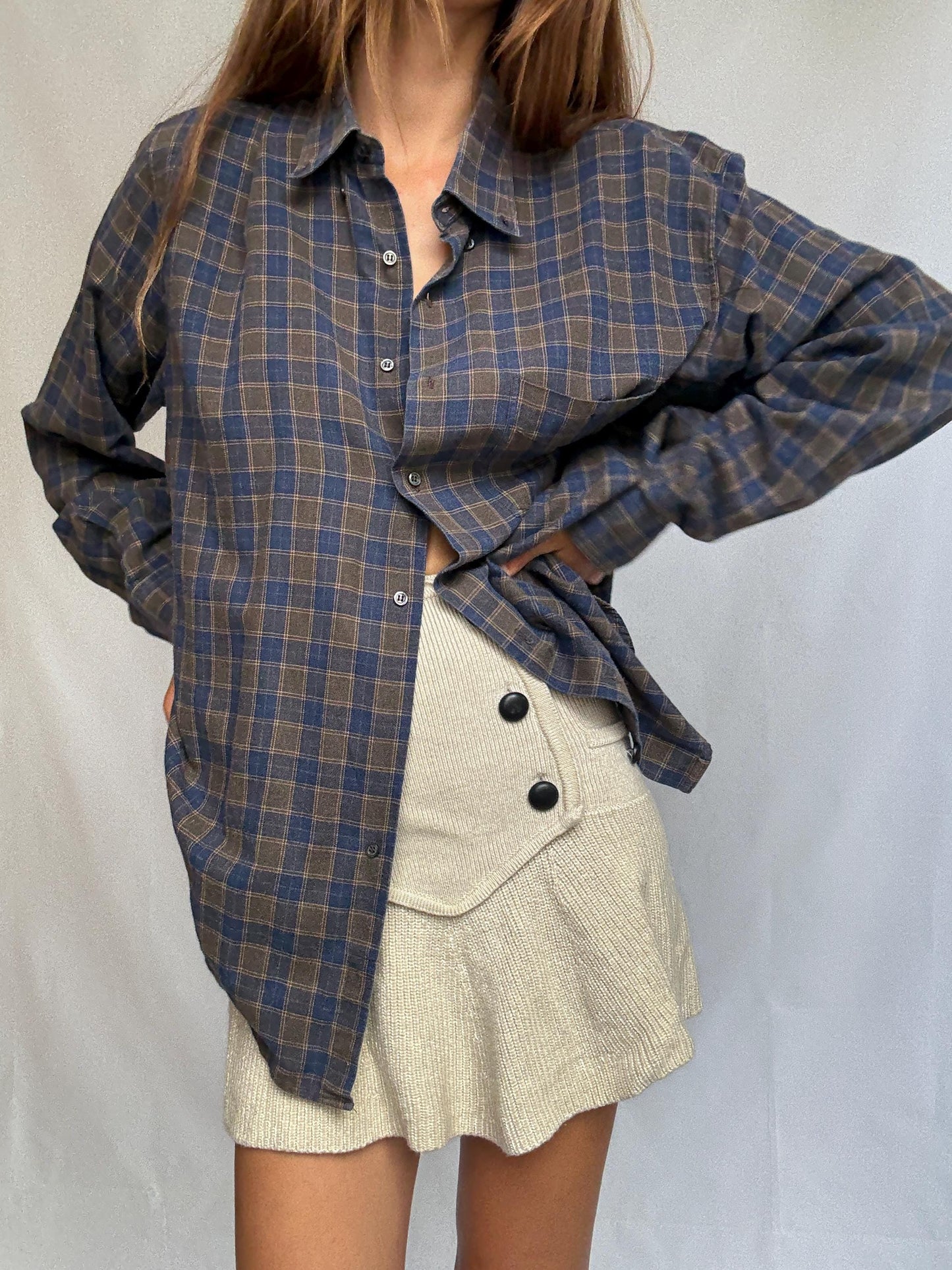 Rare Vintage Burberrys of London plaid shirt, made for Ruben Las Palmas, natural materials, size 4, collectible menswear