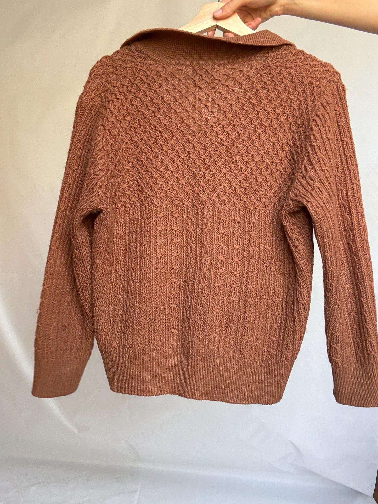 Vintage Escorpion Knit Jumper – Brown Cable Pullover – Academia Aesthetic Sweater