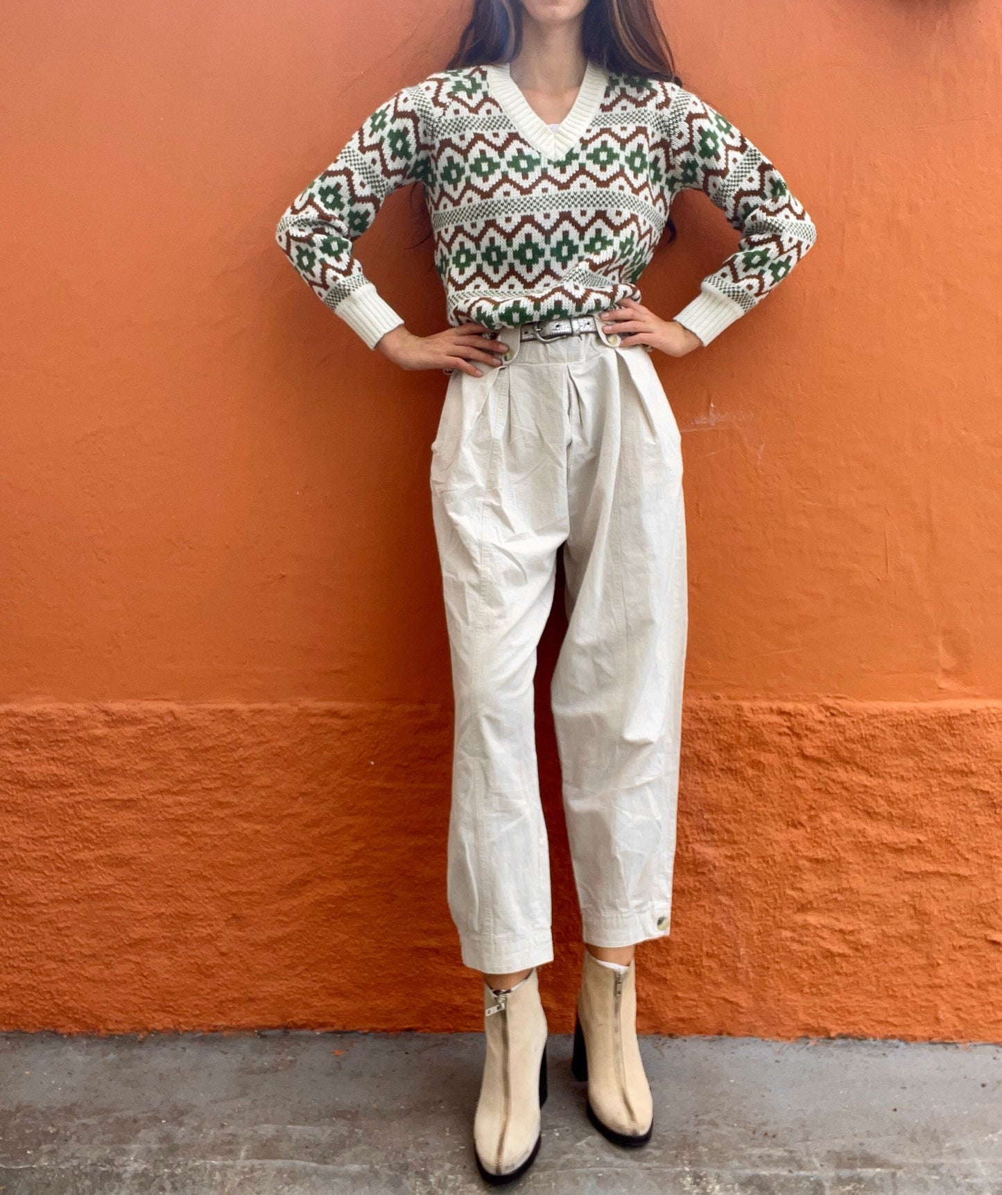 Vintage sweater with groovy pattern, Après-ski jumper, Vintage christmas sweater, Peruvian jumper, Handmade jumper, Ethical