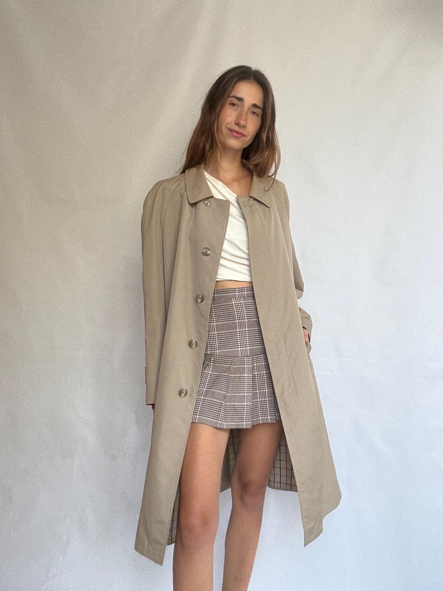 Vintage Peek & Cloppenburg Overcoat – Classic Taupe Trench – Unisex Fit