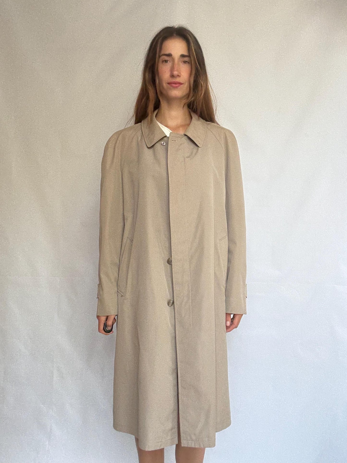 Vintage Peek & Cloppenburg Overcoat – Classic Taupe Trench – Unisex Fit