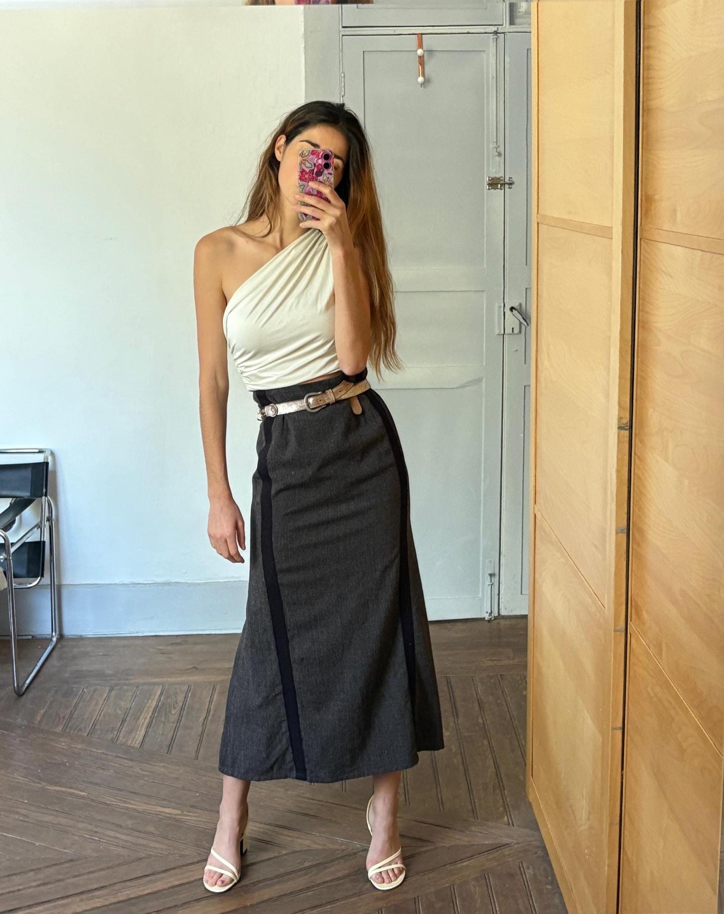 Anette gortz skirt wool maxi skirt, Long made in Germany designer skirt