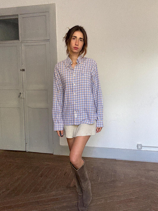 Vintage Thomas Burberry Check Shirt – Unisex Quiet Luxury Button-Up – Britpop Indie Style, 90s Cotton Blouse, Old Money Aesthetic