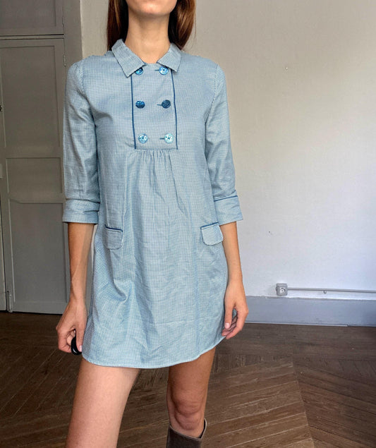 Pedro del Hierro Vintage Mini Dress – Mod Style, Cotton, NWT, Size M-L