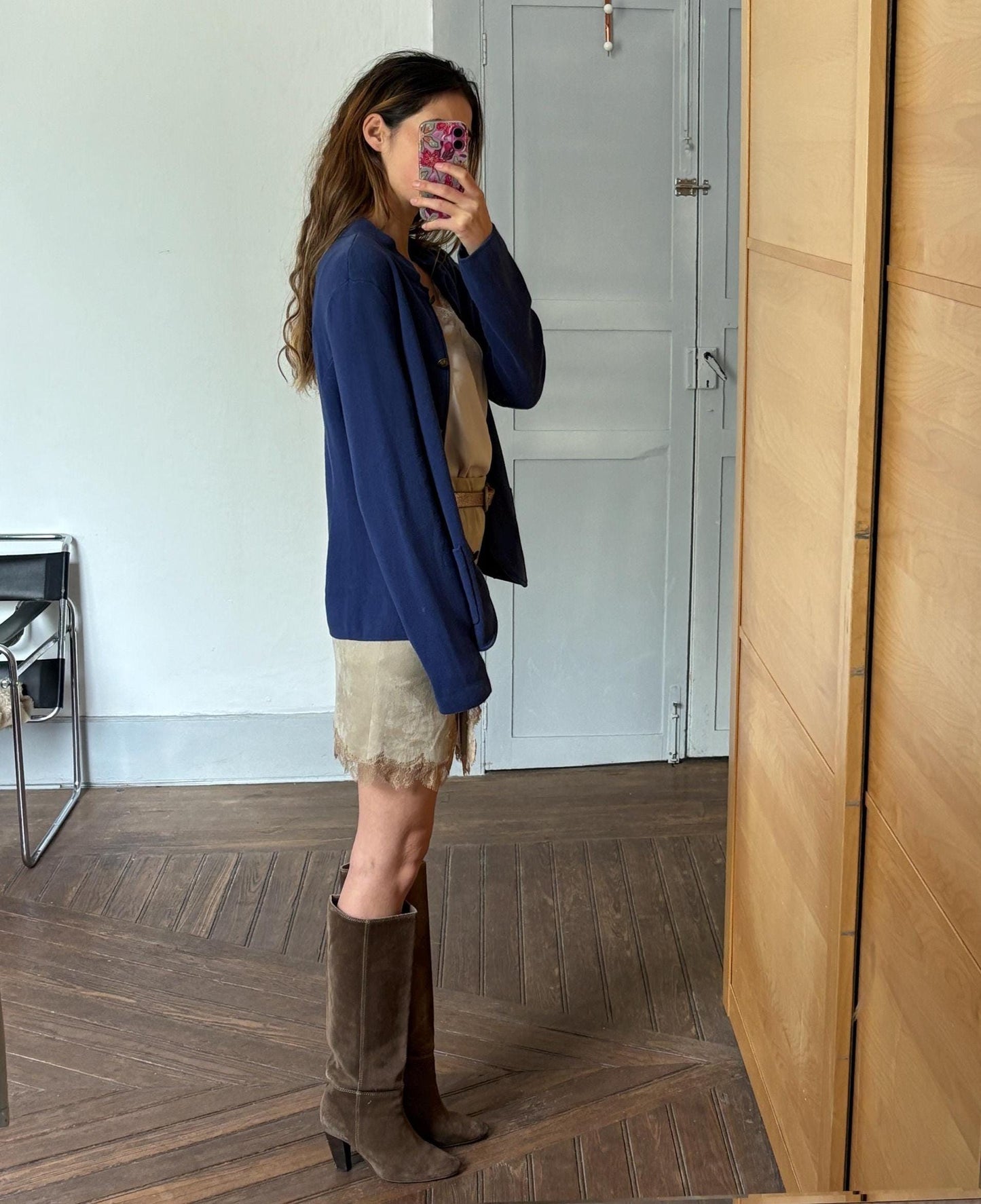 Vintage Ralph Lauren Navy Cardigan | French Girl Fit | 90s Preppy Academia Vibes