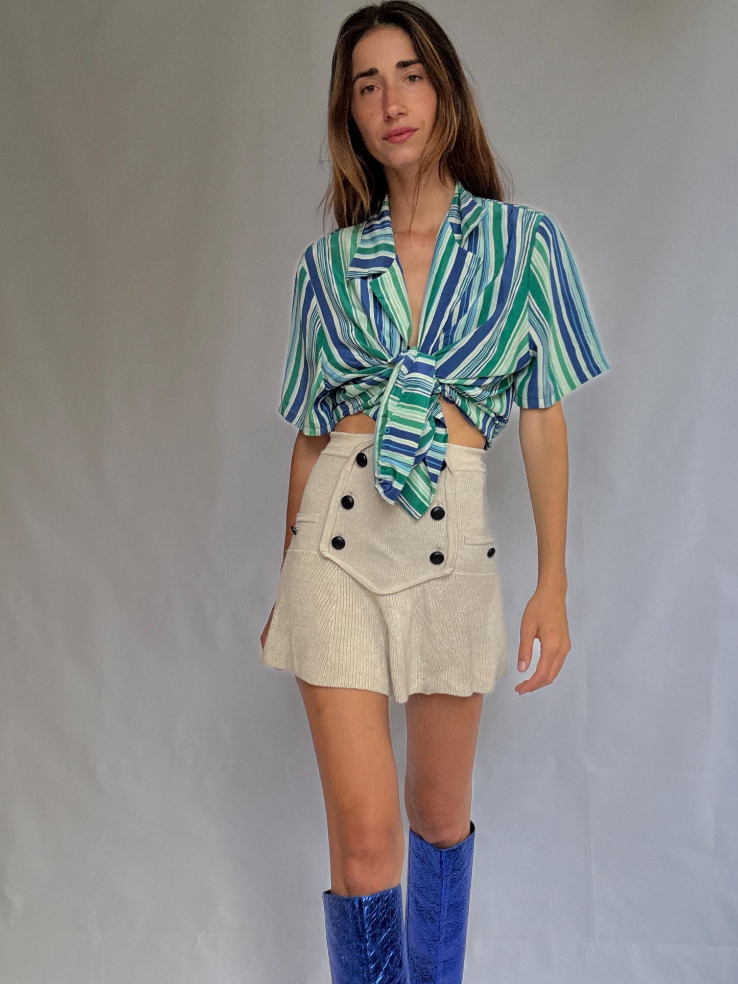 Vintage Groovy Button-Up Blouse – Made in Italy