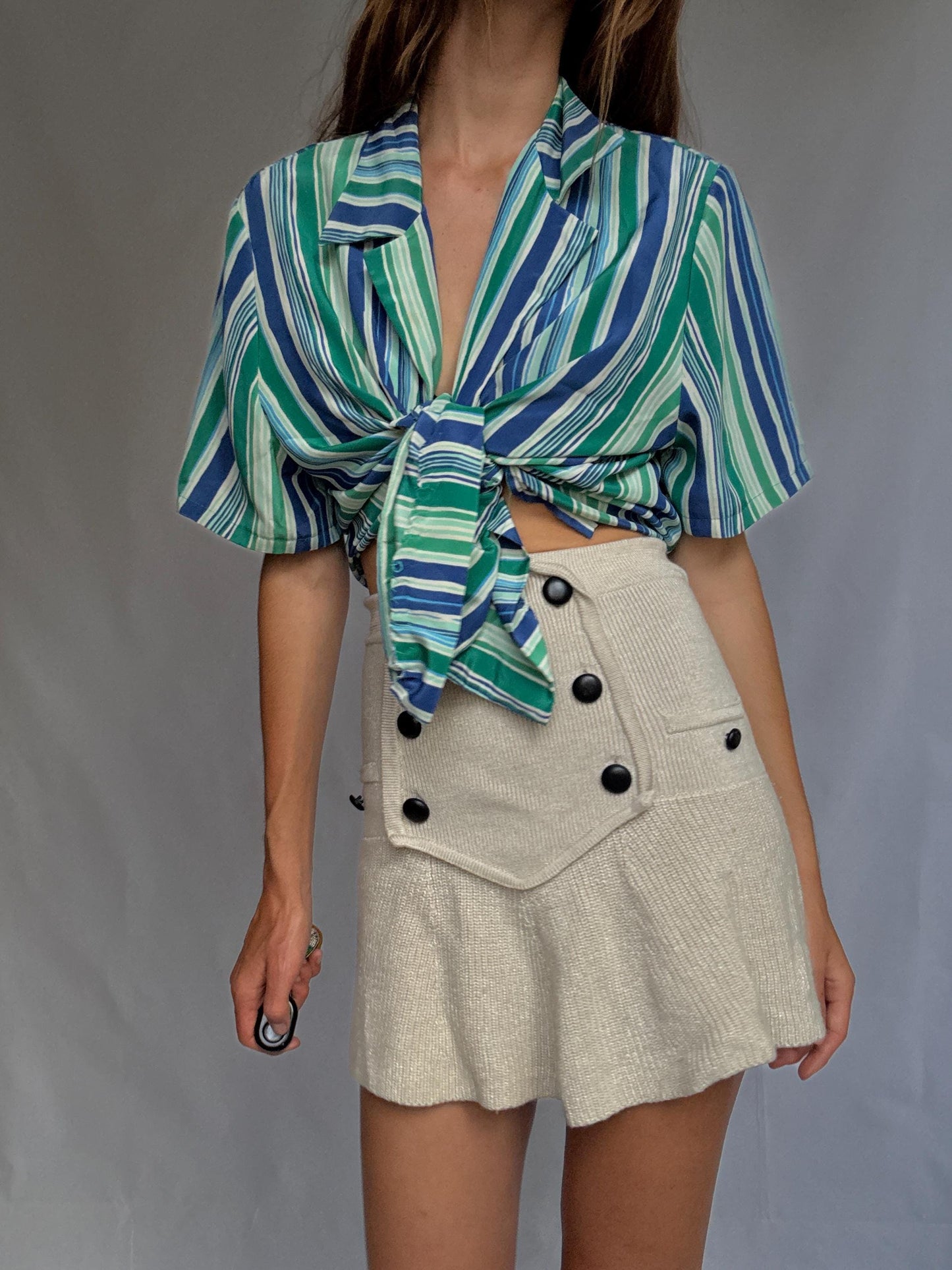 Vintage Groovy Button-Up Blouse – Made in Italy