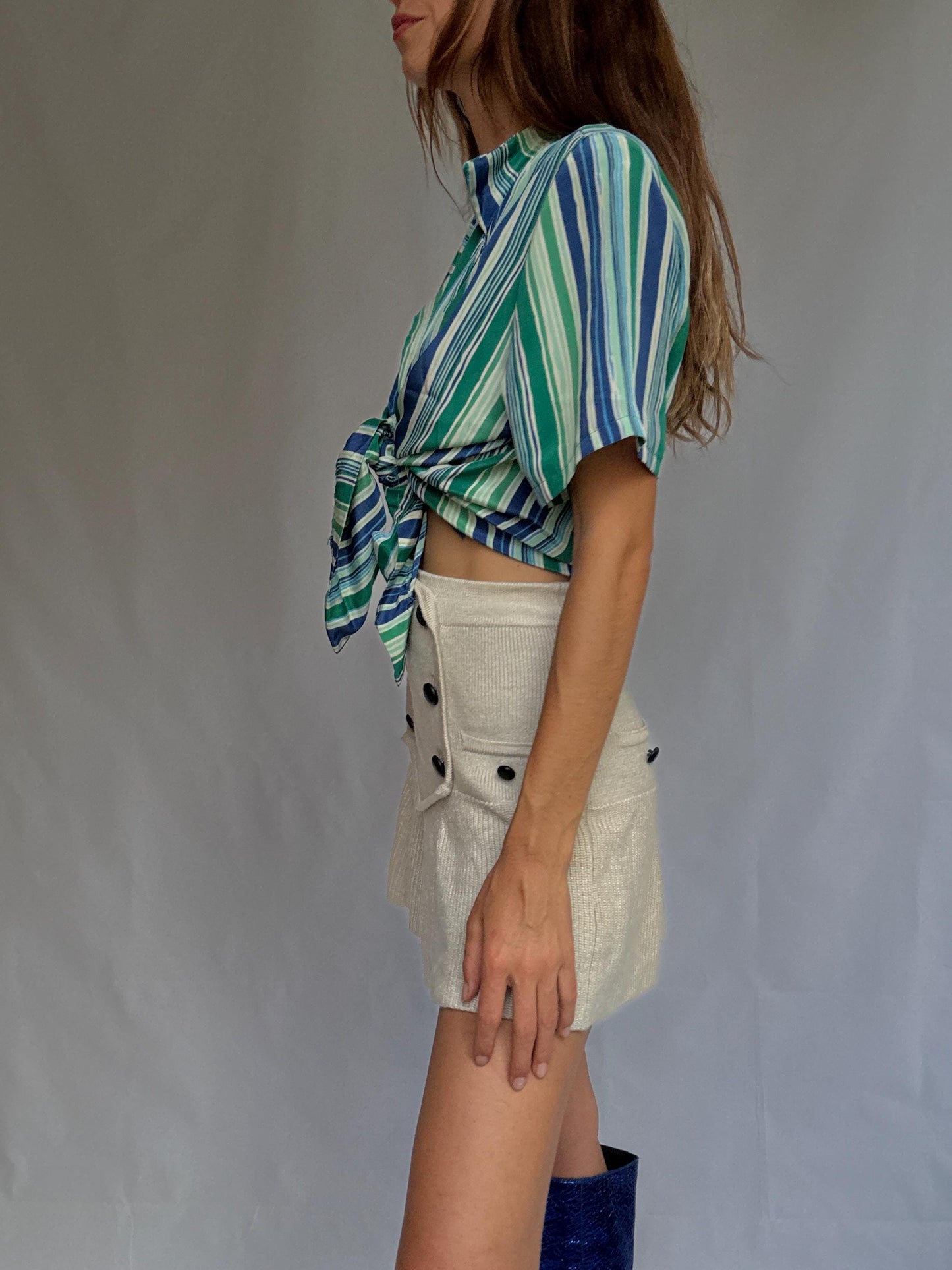 Vintage Groovy Button-Up Blouse – Made in Italy