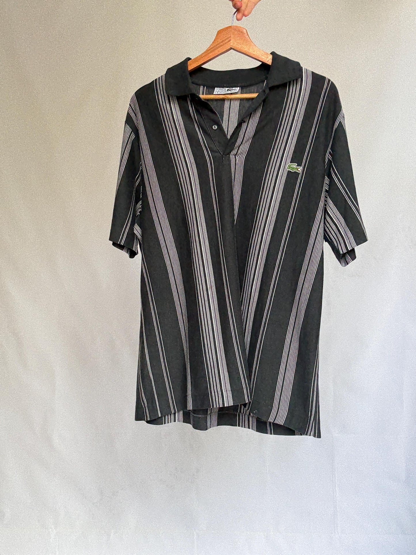 Vintage Lacoste Striped Polo Shirt – Unisex Fit | Size 6 | Made in Spain