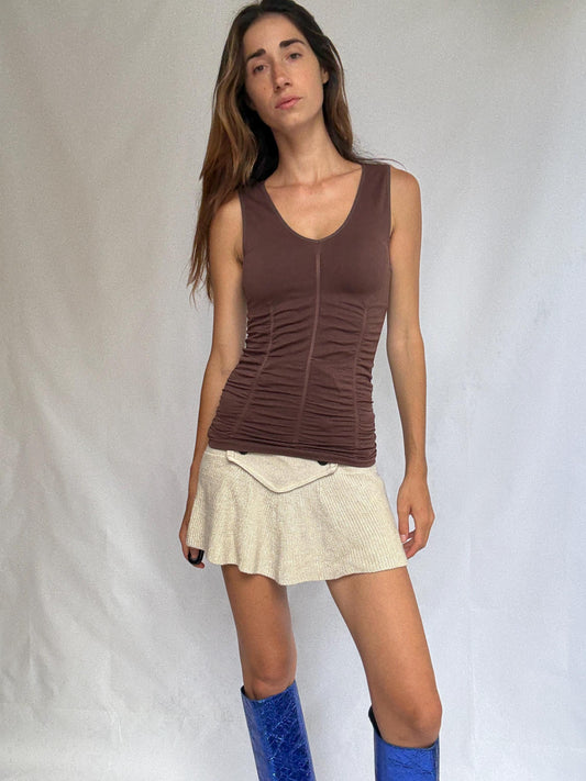 Vintage BCBGMAXAZRIA Ruched Brown Camisole – XS/S