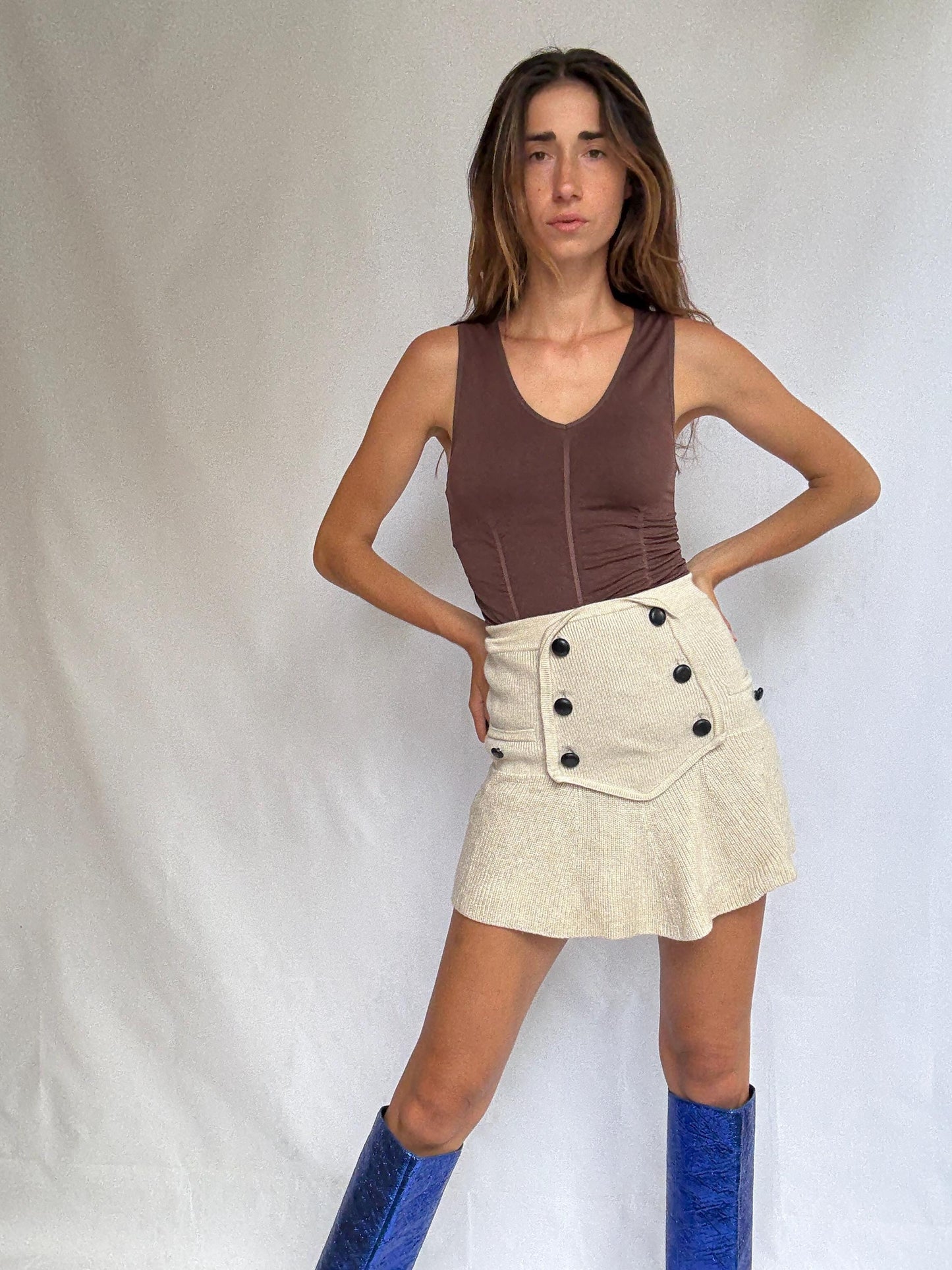 Vintage BCBGMAXAZRIA Ruched Brown Camisole – XS/S