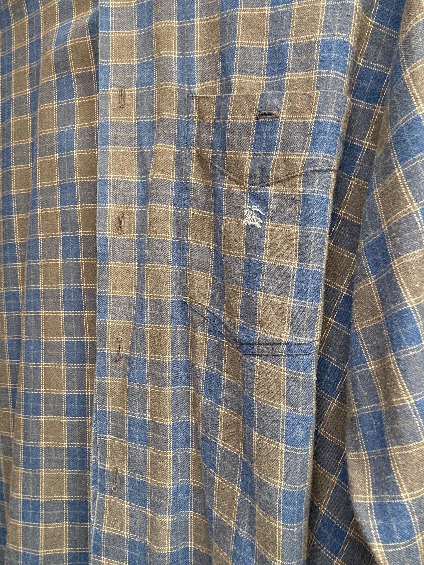 Rare Vintage Burberrys of London plaid shirt, made for Ruben Las Palmas, natural materials, size 4, collectible menswear
