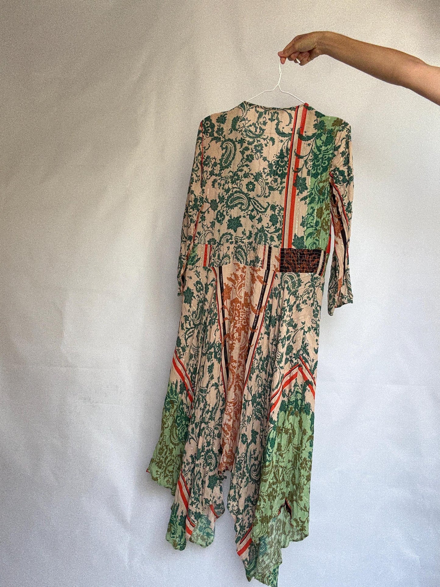 Boho Desigual Long Dress with Metallic Thread – Perfect colourful long summer dress,