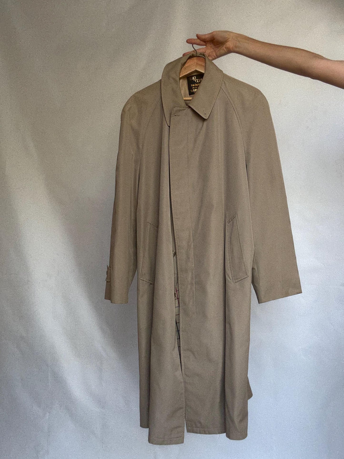 Vintage Peek & Cloppenburg Overcoat – Classic Taupe Trench – Unisex Fit