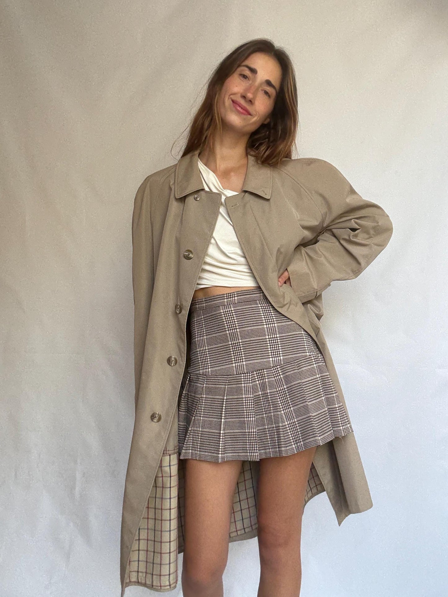 Vintage Peek & Cloppenburg Overcoat – Classic Taupe Trench – Unisex Fit