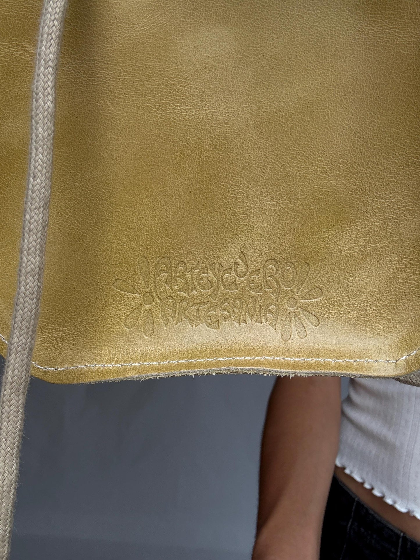 Y2K Yellow Leather Mini Purse | Festival Crossbody Pouch with Blue Flower | Retro 2000s Revival Bag