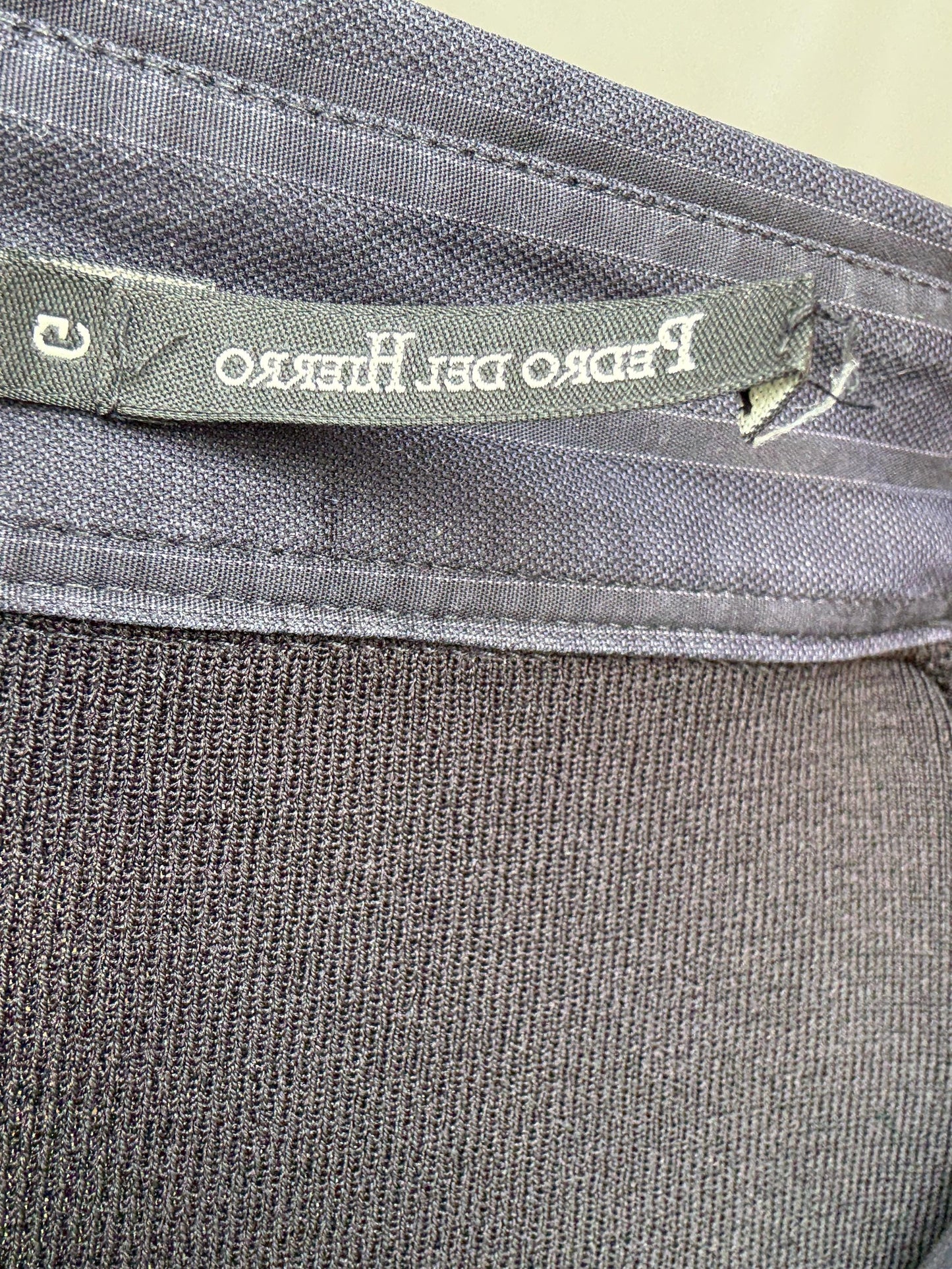 Luxury Pedro del Hierro wrap vest with blouse, Navy blue long sleeve jumper, Spanish designer clothing, Eutopean vintage fashion