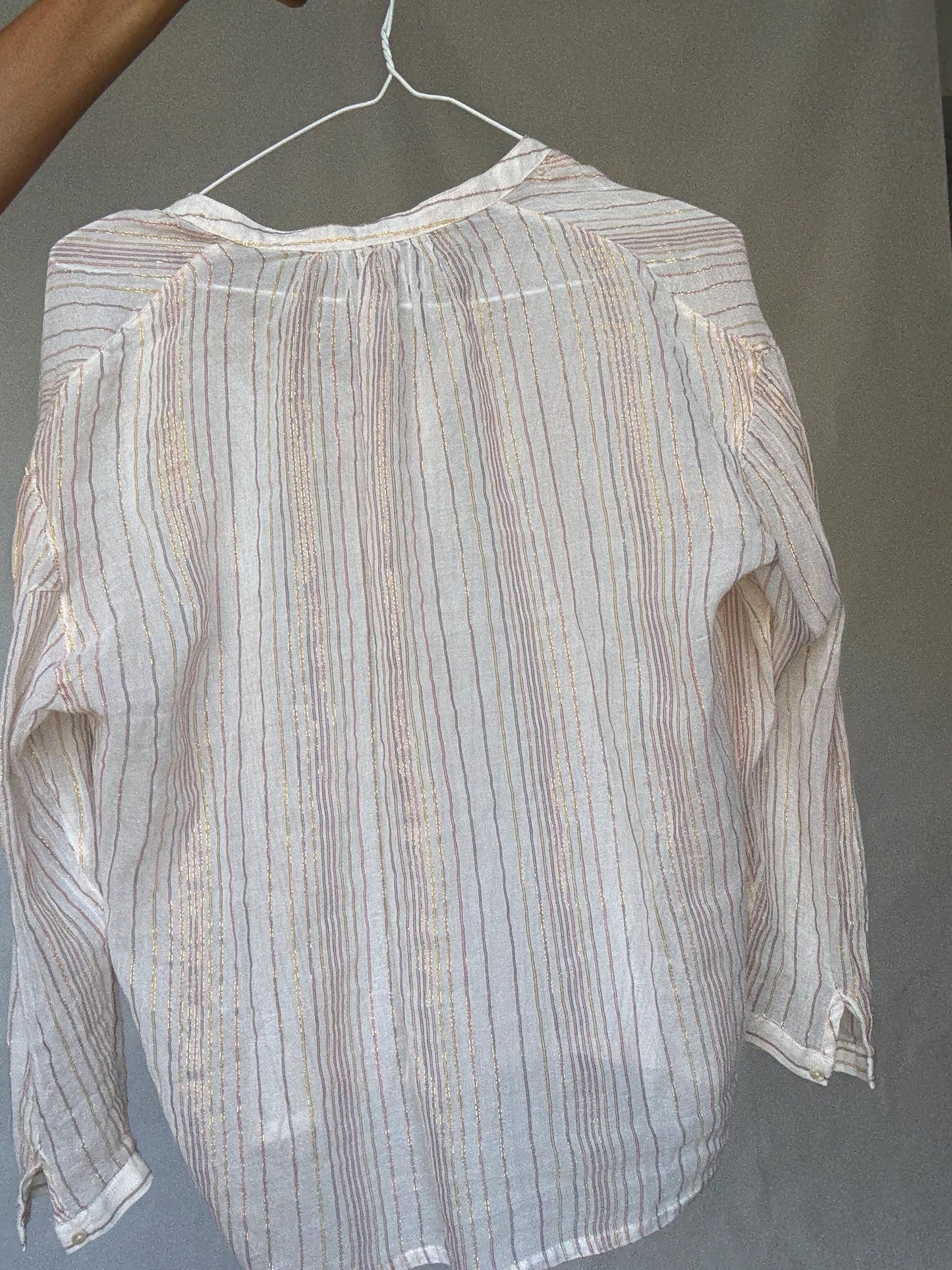 Sheer Striped Glitter Blouse — additional view 10